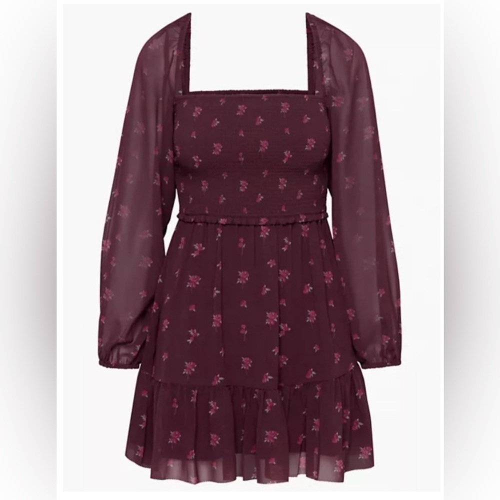 Aritzia Wilfred Tempest Mini Dress Spcd Burgundy / Vital Pink Sz. 2XS XXS